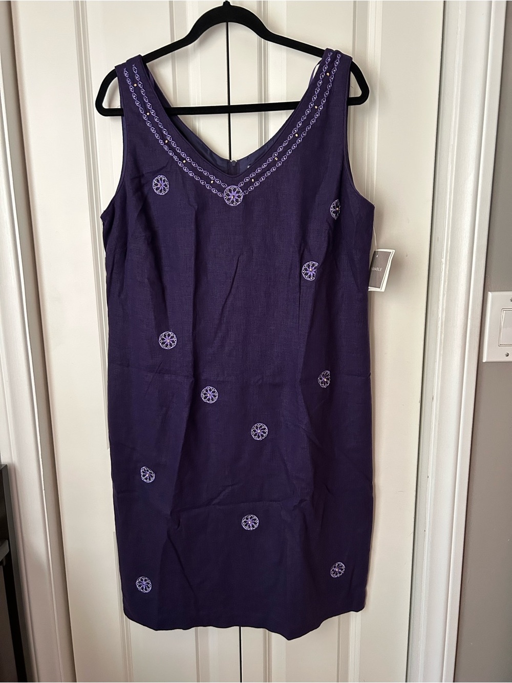 Sag Harbor New With Tags Purple Embroidered Sundress Size 14